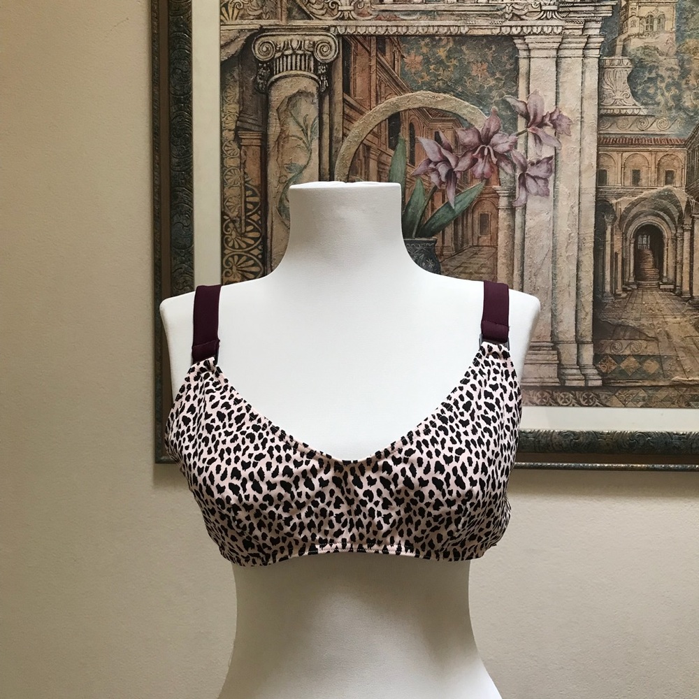 Topshop Bikini Swim Top Leopard Animal Print US 10